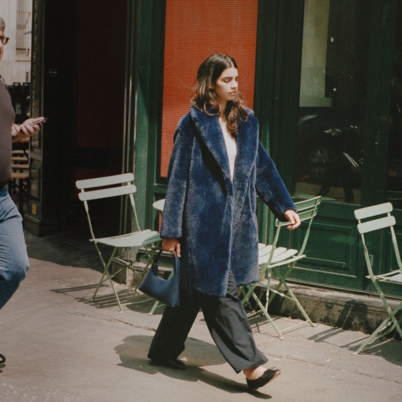 APPARIS x MANSUR GAVRIEL Stella Faux-Fur Coat size Small NWT - Picture 5 of 14